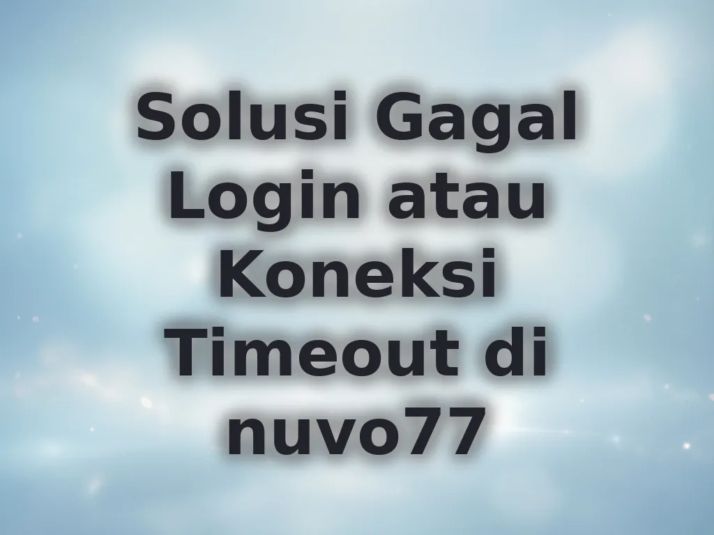Solusi Gagal Login atau Koneksi Timeout di nuvo77
